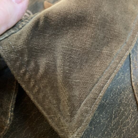 Barbour Weather Worked Beaufort Wax Jacket Mens L/XL Brown Chore Utility Coat - Picture 14 of 14